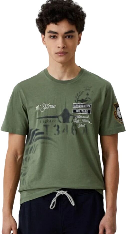 Aeronautica Militare T-Shirt Uomo Art. 231ts2055j584 P-E 23 Colore E Misura A Scelta VERDE MILITARE