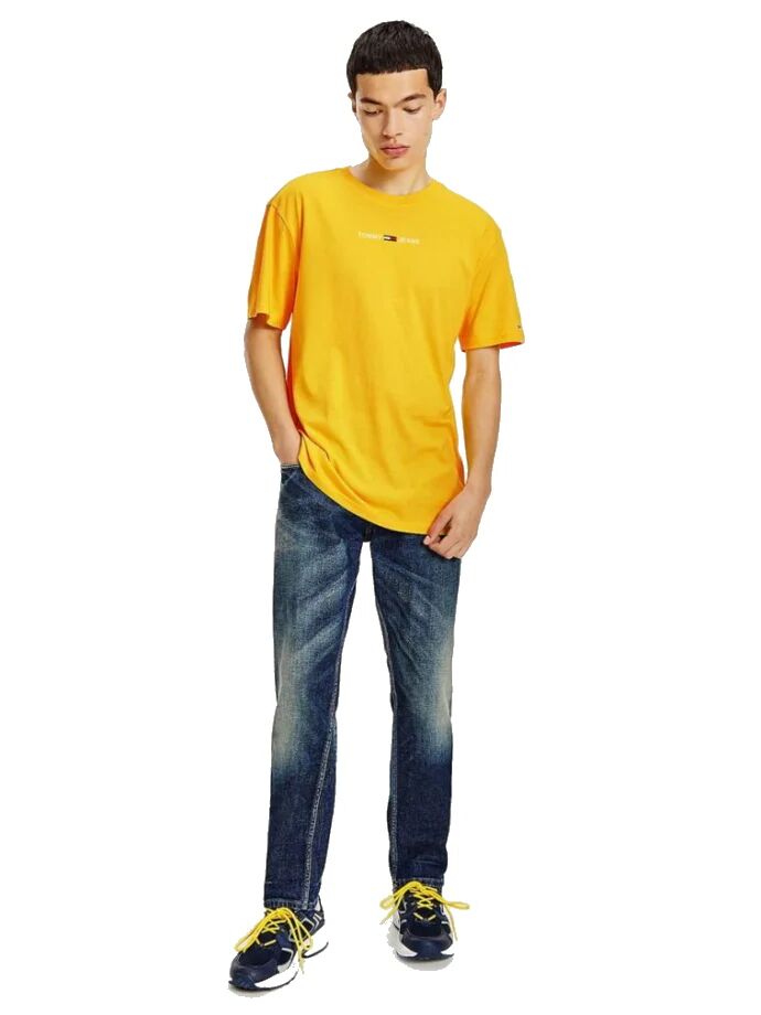 TOMMY HILFIGER T-Shirt Uomo Art Dm0dm09701 Zfs Colore Foto Misura A Scelta GIALLO