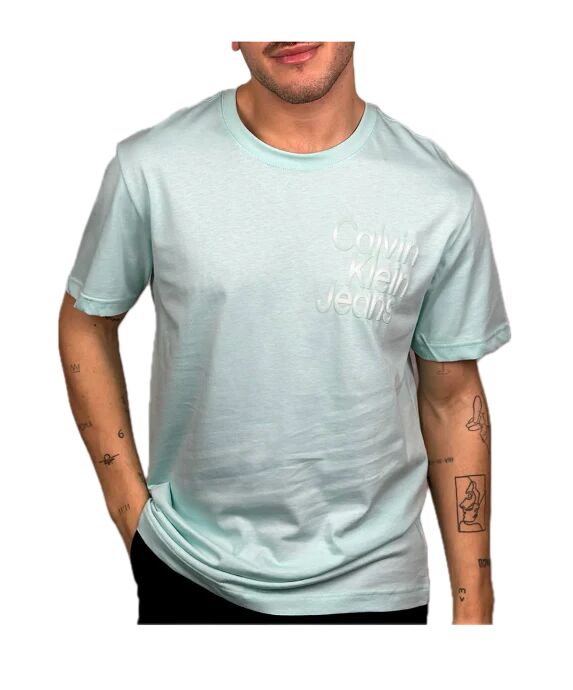 Calvin T-Shirt Uomo Art J30j325189 BLUE TINT