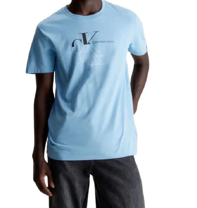 Calvin T-Shirt Uomo Art J30j325352 BLUE SHADOW