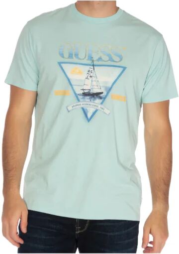 Guess T-Shirt Uomo Art M4gi40a Ak9rm1 LAGUNA BLUE MULTI