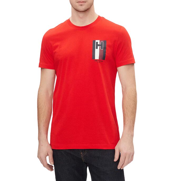 TOMMY HILFIGER T-Shirt Uomo Art Mw0mw33687 FIERCE RED