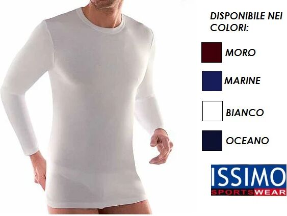 ISSIMO T-Shirt Uomo Manica Lunga In Microfibra A Girocollo Art. 254 Col. E Mis. A Scelta MARINE S/M