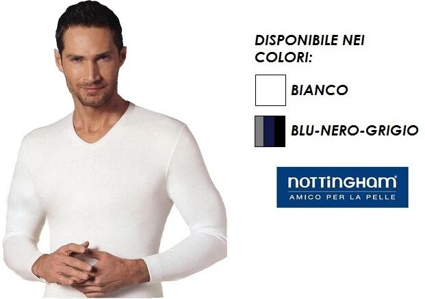 NOTTINGHAM 3 T-Shirt Uomo In Caldo Cotone Art. Soul Col. E Mis. A Scelta BIANCO 3-M