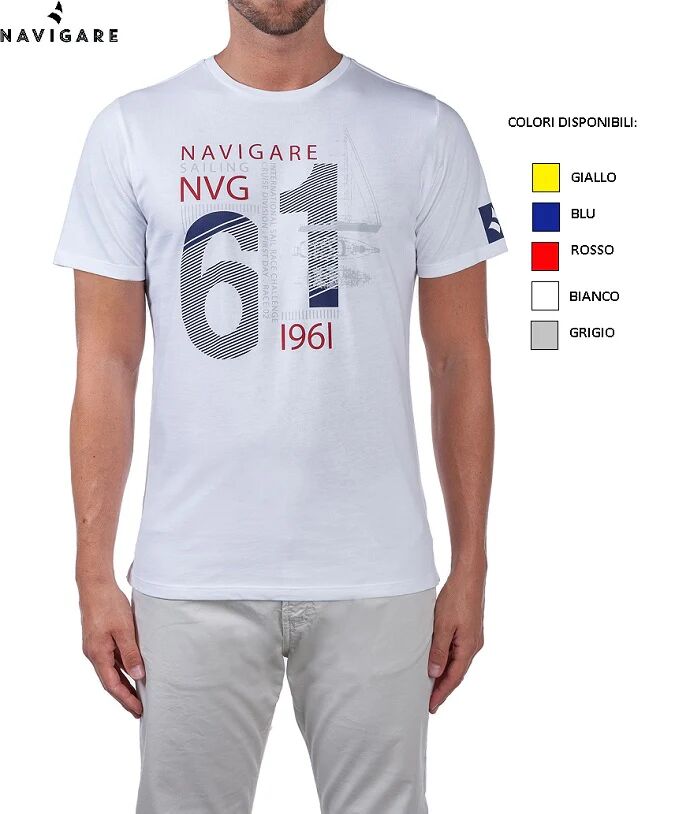 NAVIGARE T-Shirt Uomo Art Nv31111 Colore E Misura A Scelta BIANCO XL