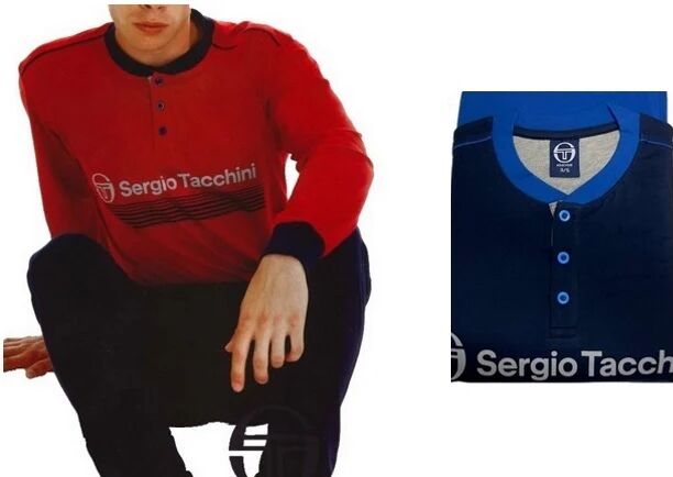 SERGIO TACCHINI Pigiama Uomo In Cotone Primaverile Art. Pg34140-As1-24 Col. E Mis. A Scelta ROSSO M