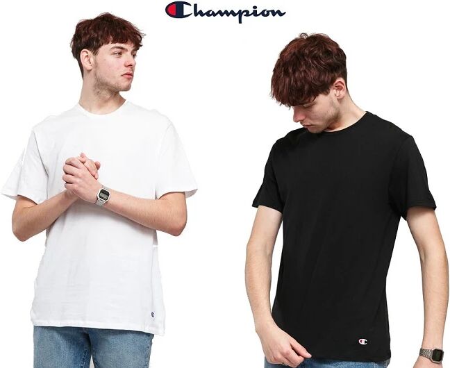 CHAMPION 2 T-Shirt Uomo Girocollo Art Y09g5 Colore E Misura A Scelta BIANCO L