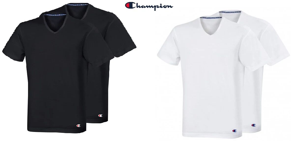 CHAMPION 2 T-Shirt Scollo A V Art Y09g7 Colore E Misura A Scelta NERO S