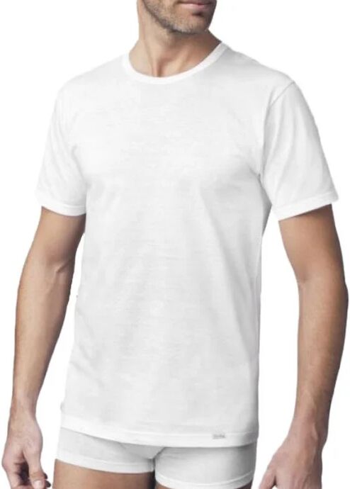 NOTTINGHAM 3 T-Shirt Uomo In Filo Di Scozia A Girocollo Art Tm1702 Colore Foto Misura A Scelta BIANCO 5-L