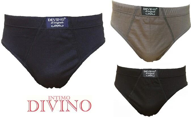 DIVINO 6 Slip Uomo In Cotone Art. 76 Calibrato Col. Assortiti Mis. A Scelta BLU-NERO-GRIGIO 9