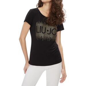 LIU JO T-Shirt Donna Art Va4154 Js360 NERO/STRASS BICOLOR