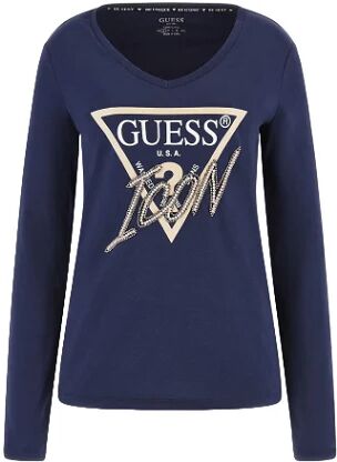 GUESS T Shirt Donna W3yi43 I3z13 BLACKENED BLUE