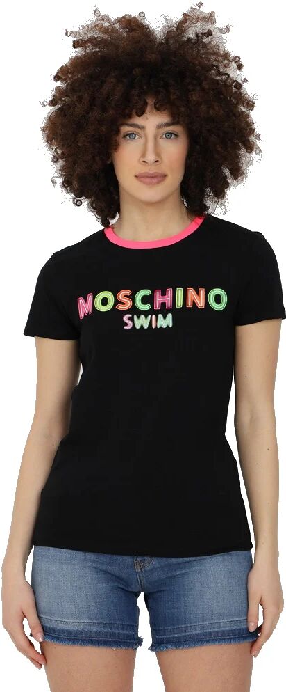 MOSCHINO T-Shirt Donna Art A1902 2116 0555 Colore Foto Misura A Scelta NERO