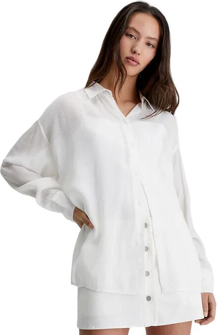 Calvin Camicia Donna Art J20j221184 P-E 23 Colore Bianco Misura A Scelta ANCIENT WHITE