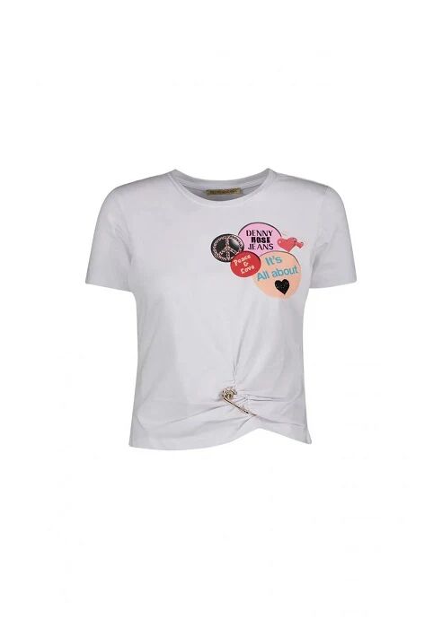DENNY ROSE T-Shirt Donna Art 311nd64024 Colore Foto Misura A Scelta FANCY WHITE