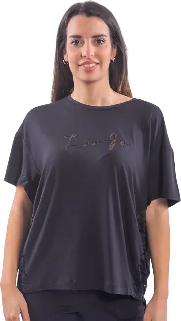 LIU JO T-Shirt Donna Art Ta3187 J6998 P-E 23 Colore Nero Misura A Scelta 22222