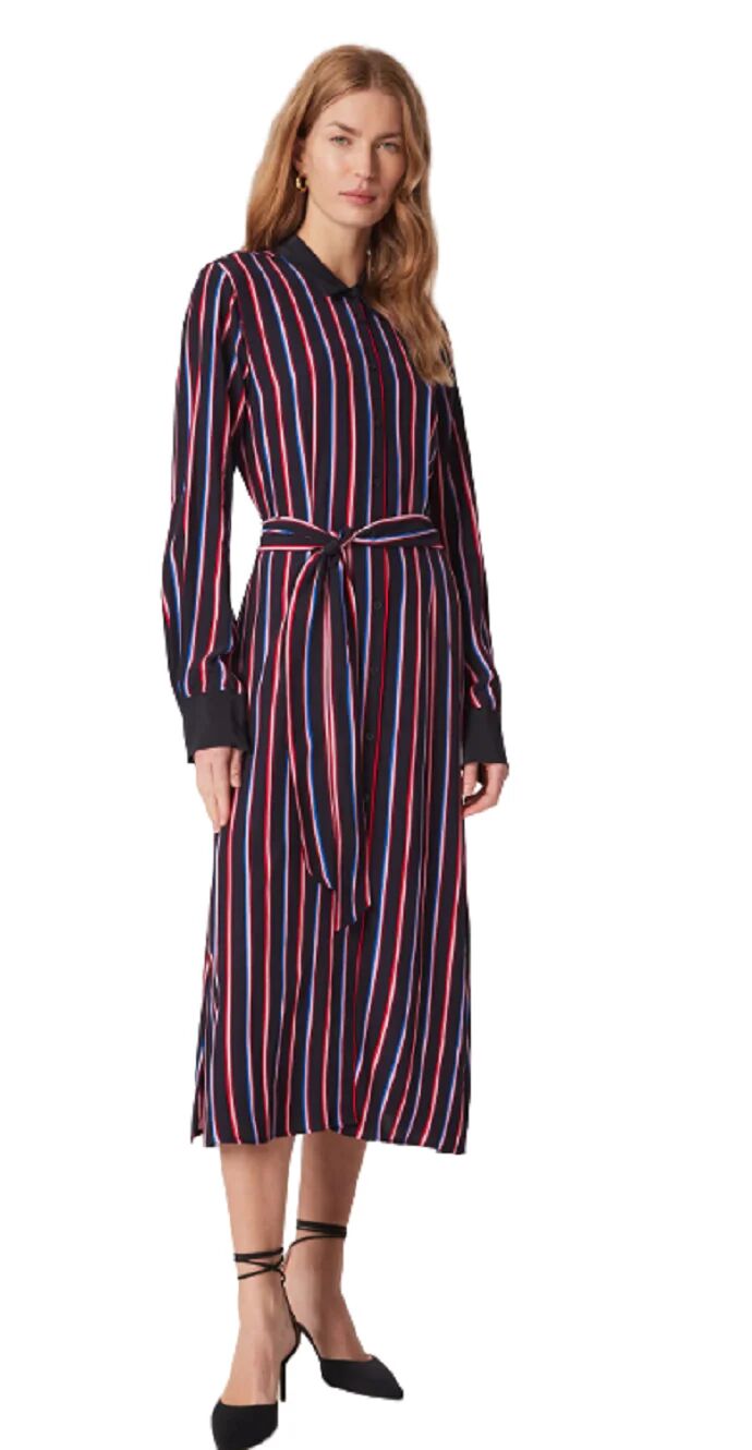 Tommy Hilfiger Vestito Donna Art. Ww0ww37114 P-E 23 Colore Foto Misura A Scelta MINI POP STRIPE