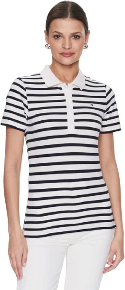 Tommy Hilfiger Polo Donna Art. Ww0ww39530 P-E 23 Colore Foto Misura A Scelta BRETON STP W WHITE/ DESERT SKY