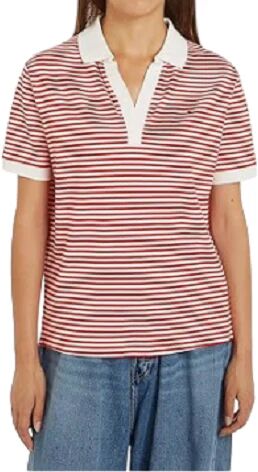 Tommy Hilfiger Polo Donna Art Ww0ww41286 MINI STP FIERCE RED/ WHITE