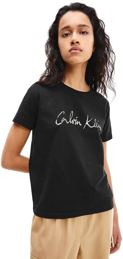 Calvin T-Shirt Donna Art K20k202870 Beh Colore Foto Misura A Scelta NERO