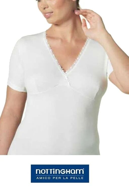 NOTTINGHAM T-Shirt Donna Con Forma Seno In Lana/cotone Art. Tm23bw Col. Foto Mis. A Scelta BIANCO 7