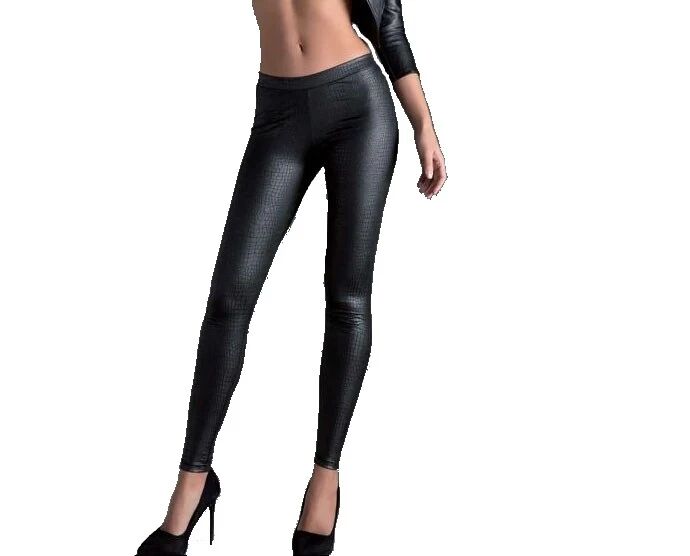 LOVE AND BRA Leggings Pitonato Art 16430 Colore Nero Misura A Scelta NERO M L