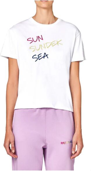 SUNDEK T-Shirt Donna Art W079tec05ey 006 Colore Bianco Misura A Scelta BIANCO