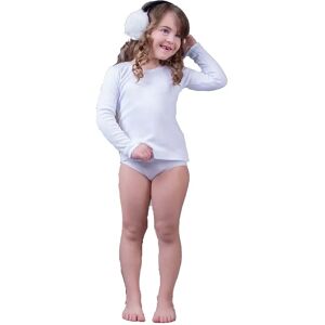 BIMBISSIMI 3 Maglie Bimba Manica Lunga Girocollo In Cotone Felpato BIANCO 7 (8-9 ANNI)