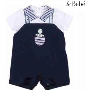 LE BEBE' Pagliaccetto Neonato Art Lbb2475 Colore Foto Misura A Scelta BIANCO/BLU 9 MES