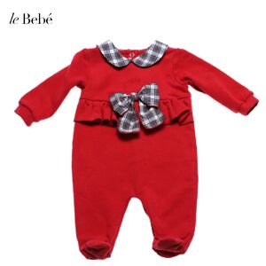 LE BEBE' Tutina Neonata Art Lbg2548 Colore Foto Misura A Scelta ROSSO 6 MES