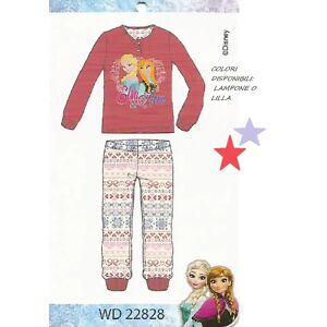 PLANETEX Pigiama Bambina Felpina Cotone Disney Frozen Art.Wd22828 Colore E Misura A Scelta LAMPONE 3