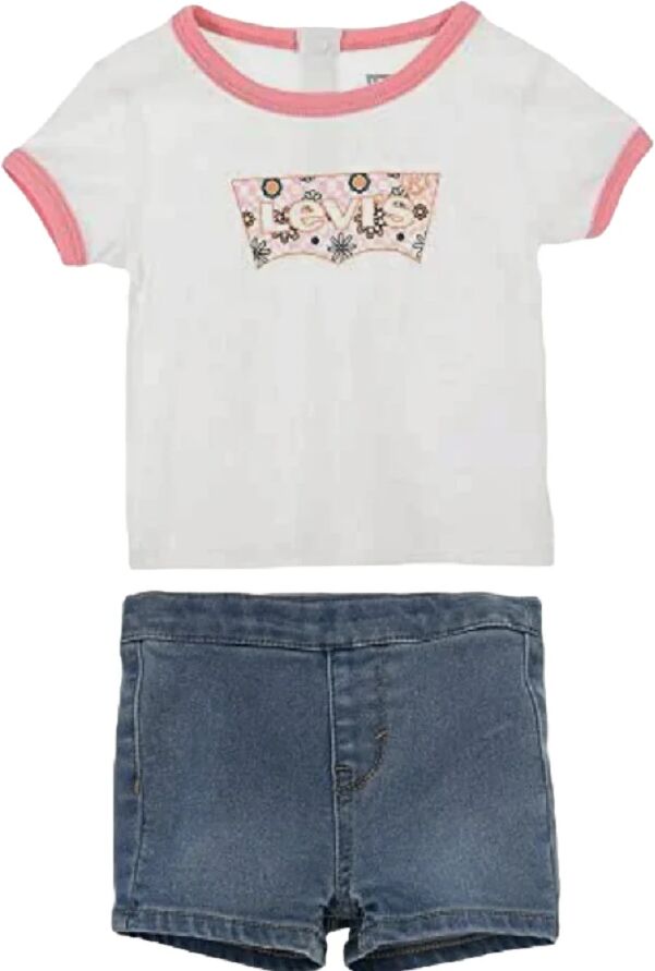 Levi's Completo T-Shirt E Jeans Bimba Art.1eh296 P-E 23 Colore Foto Misura A Scelta WHITE ALYSSUM