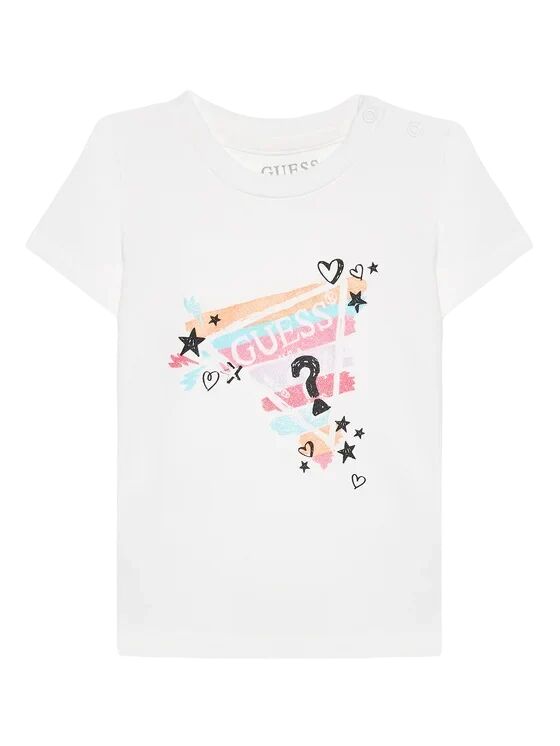 Guess T-Shirt Bimba Art A3ri00 K6yw3 Colore Foto Misura A Scelta PURE WHITE