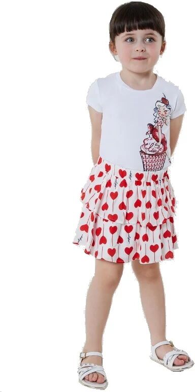 LIU JO Gonna Bimba Art Ka2052 T4868 Colore Foto Misura A Scelta WHITE/HEART