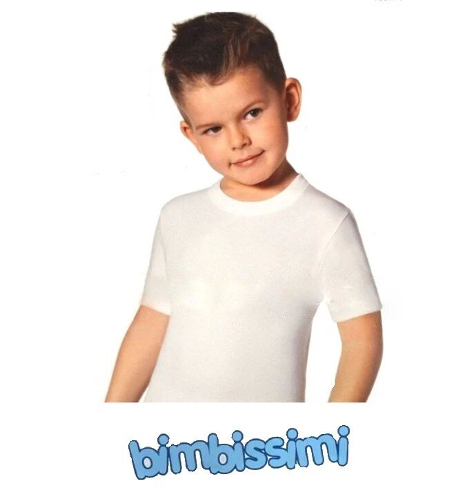 BIMBISSIMI T-Shirt Bimbo In Caldo Cotone Art. Tm310r Col. Foto Mis. A Scelta BIANCO 6 (7-8 ANNI)