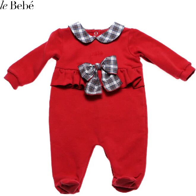 LE BEBE' Tutina Neonata Art Lbg2548 Colore Foto Misura A Scelta ROSSO 6 MES