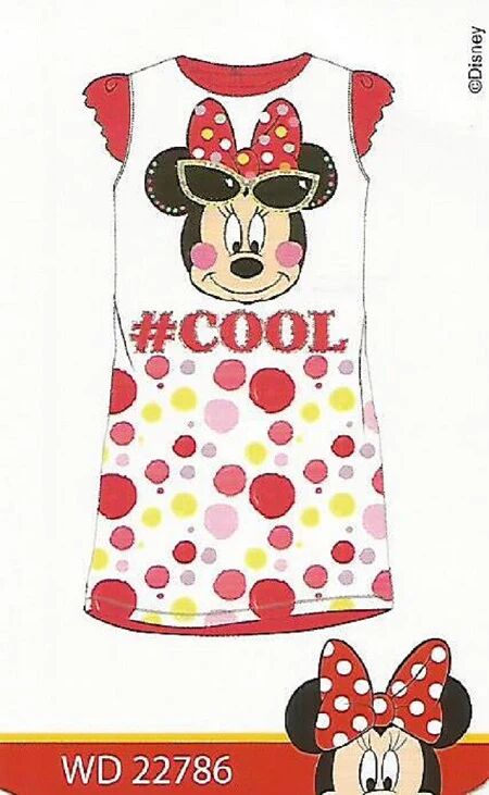 PLANETEX Camicia Da Notte Cotone M/m Minnie Art.Wd22786 Colore Foto Misura A Scelta FRAGOLA 5