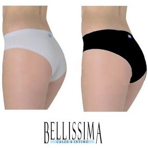 BELLISSIMA Slip Donna In Cotone Art C01 Colore E Misura A Scelta BIANCO 2