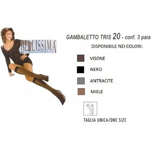 BELLISSIMA 3 Paia Di Gambaletti Donna Art. Cover 20 Col. A Scelta Tg. Unica NERO UNICA