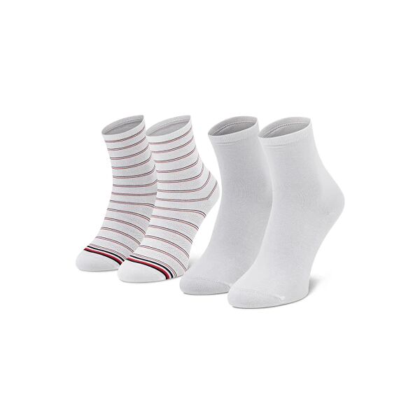 tommy hilfiger set di 2 paia di calzini donna art 100002817 colore bianco misura a scelta bianco