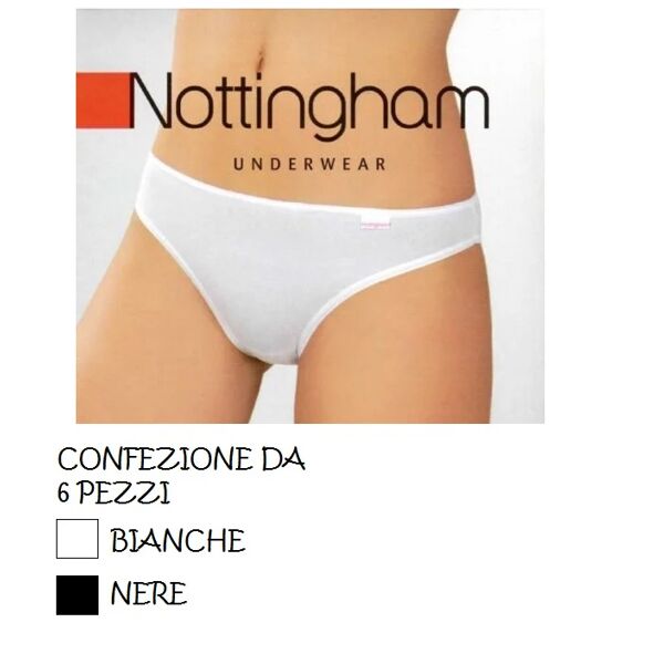 nottingham 6 slip mini donna in cotone art. lia col. e mis. a scelta nero 6/xxl