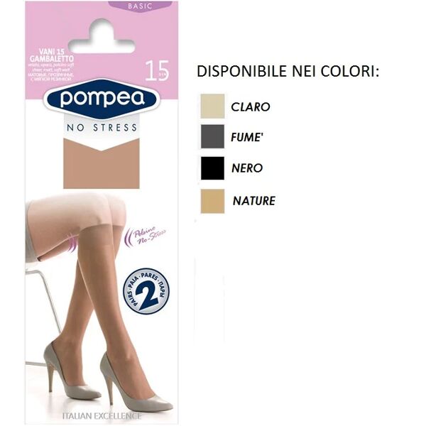 pompea 2 paia di gambaletti donna art vani 15gb col. a scelta tg. unica nero unica