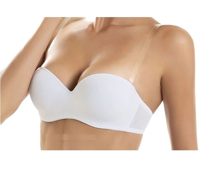 SIèLEI Reggiseno Fascia Donna Art. 1580 Col. Mis. E Coppa A Scelta BIANCO 4 COPPA C