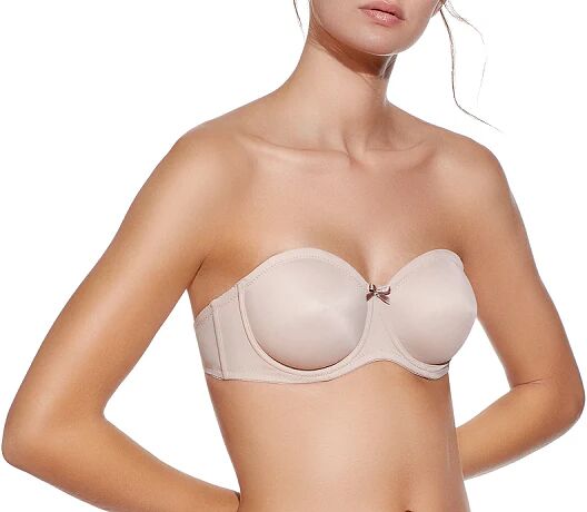 SELENE Reggiseno Donna A Fascia Con Ferretto E Coppa Preformata E Profilo Interno Siliconato Comprende Spalline Inseribili Art Joanna C TERRA