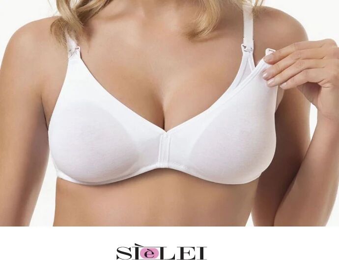 SIèLEI Reggiseno Donna In Cotone Per Allattamento Art. 44 Col. Foto Mis. A Scelta BIANCO 5