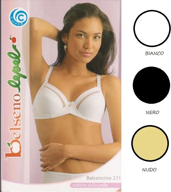 LEPEL Balconcino Donna In Cotone Elasticizzato Coppa C Art 271 Col. E Mis. A Scelta NUDO 4