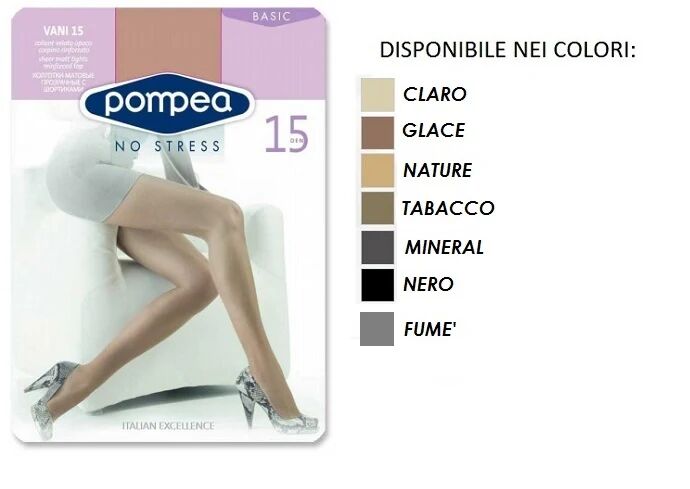 POMPEA 6 Collant Donna Art Vani 15 Colore E Misure A Scelta TABACCO 1-2
