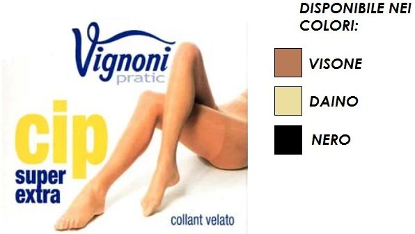 VIGNONI 12 Paia Di Collant Donna In Filanca Art. Superextra Col. A Scelta NERO XXL