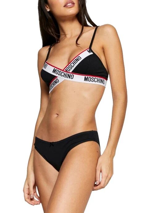 MOSCHINO Reggiseno Triangolo Incrociato Donna Art Zua4611 9003 0555 Colore Nero Misura A Scelta NERO