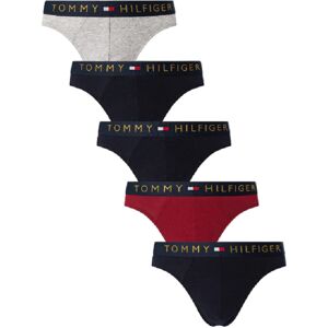 Tommy Hilfiger 5pk Slip Uomo Art. Um0um03037 DARK GREY HT / PRIMARY RED